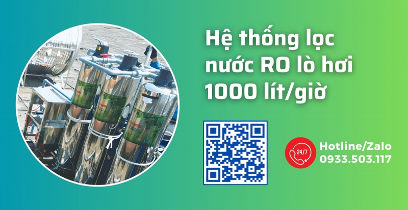 Hệ thống lọc nước RO cho lò hơi 1000 lít/giờ công ty dệt Thành Công